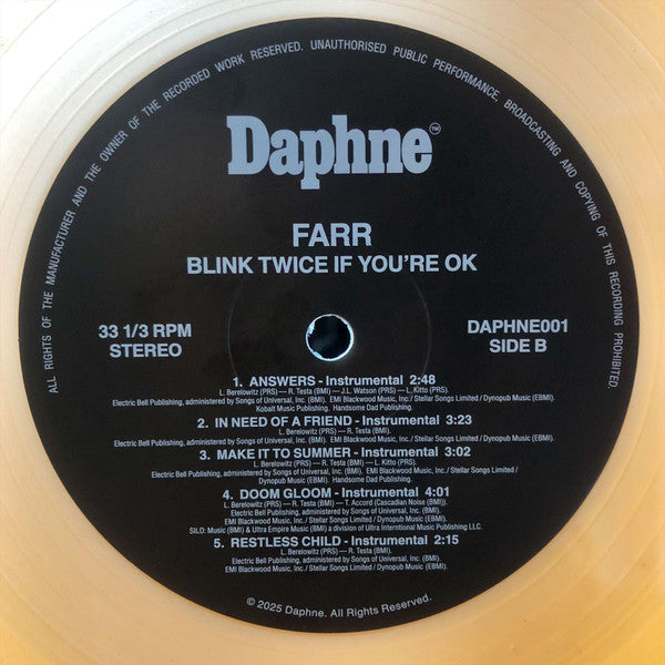 FARR (3) : Blink Twice If You're OK (12", EP, Ltd, Num, Gol)