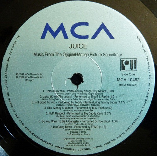 Various : Juice (Original Motion Picture Soundtrack) (LP, Comp)
