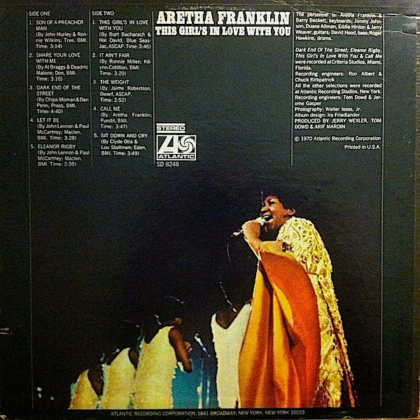 Aretha Franklin : This Girl's In Love With You (LP, Album, PR )