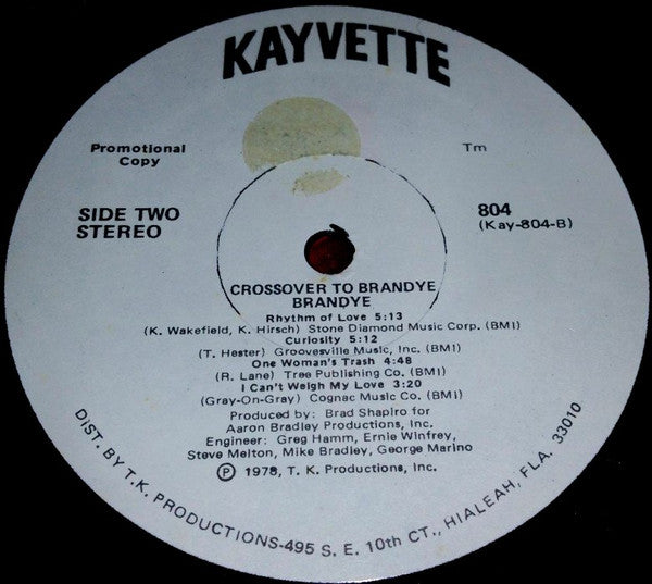 Brandye : Crossover To Brandye (LP, Album, Promo)