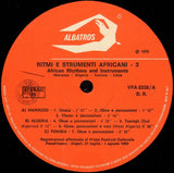 Unknown Artist : Ritmi E Strumenti Africani = African Rhythms And Instruments Vol. 3 (LP)