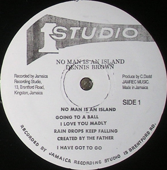 Dennis Brown : No Man Is An Island (LP, Album, RP)