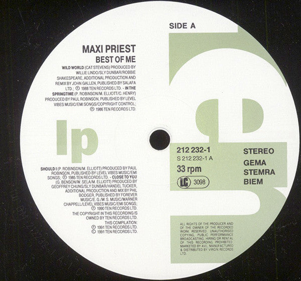 Maxi Priest : Best Of Me (2xLP, Comp)