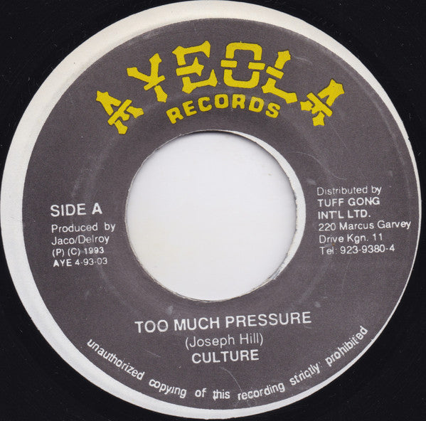 Culture : Too Much Pressure (7")