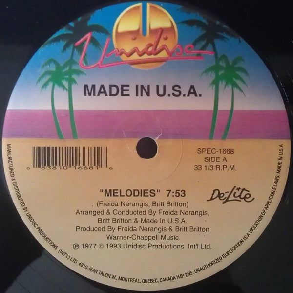 Made In USA : Melodies / Shake Your Body (12")