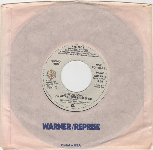 Prince : Just As Long As We're Together (7", Promo, Los)