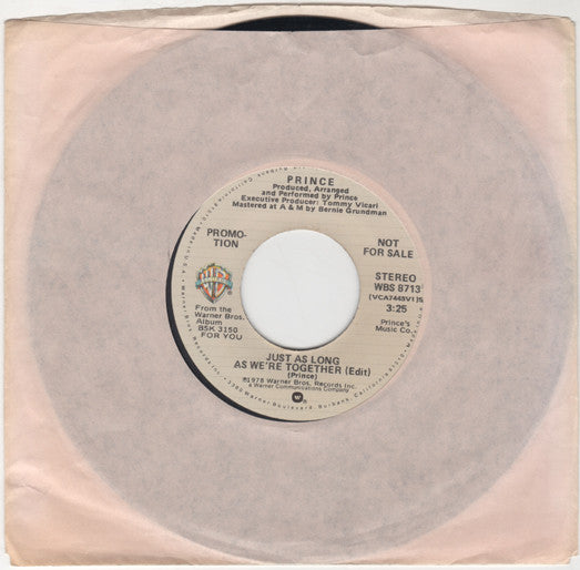 Prince : Just As Long As We're Together (7", Promo, Los)