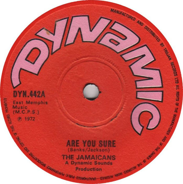 The Jamaicans : Are You Sure (7", Single)