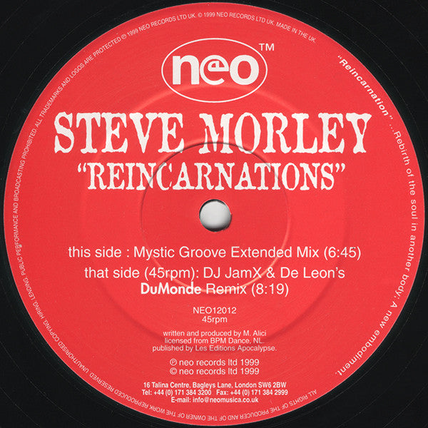 Steve Morley : Reincarnations (12")