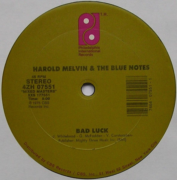 Harold Melvin & The Blue Notes* : Don't Leave Me This Way / Bad Luck (12")