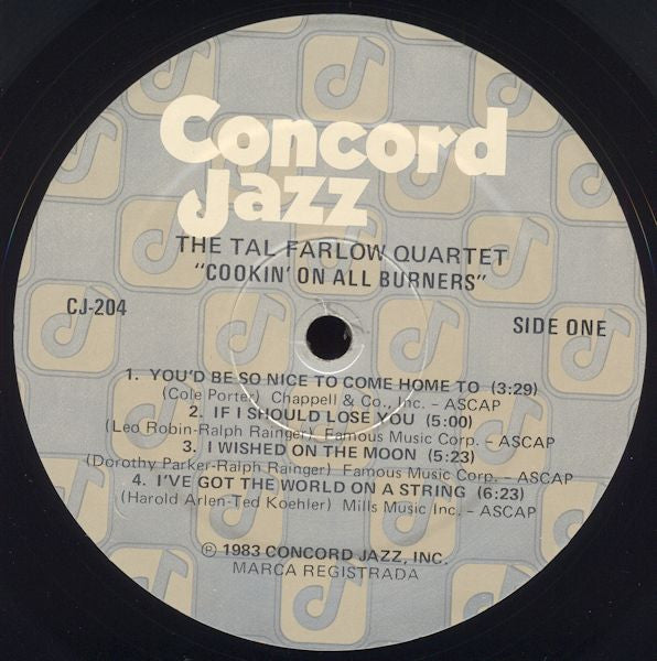 The Tal Farlow Quartet : Cookin' On All Burners (LP)