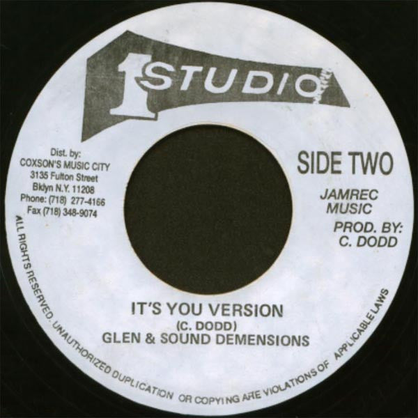 Glen Washington / Glen* & Sound Demensions* : It's You / It's You Version (7")