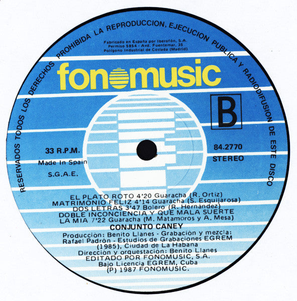Conjunto Caney : Ve A Bailar Rumbero (LP, Album, RE)
