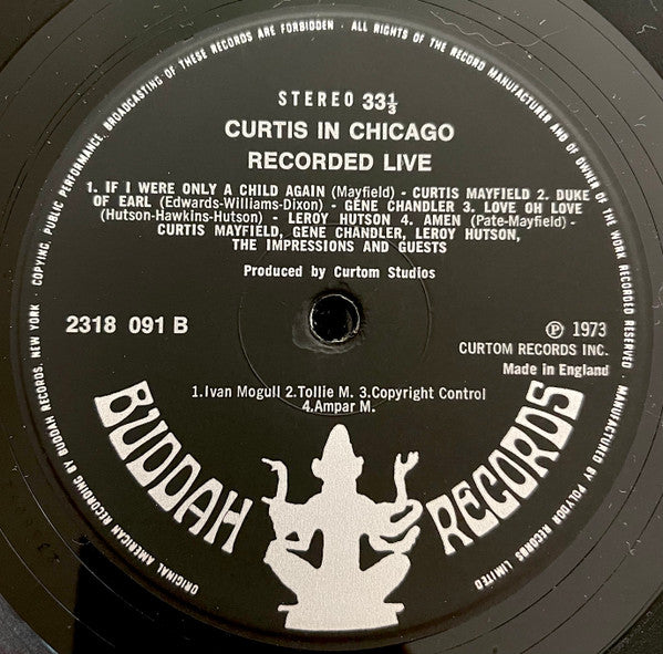 Curtis Mayfield : Curtis In Chicago - Recorded Live (LP, Gat)