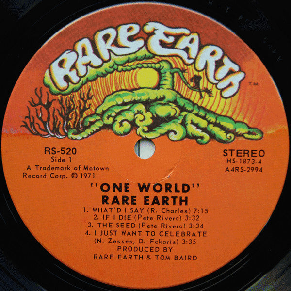 Rare Earth : One World (LP, Album, Ind)