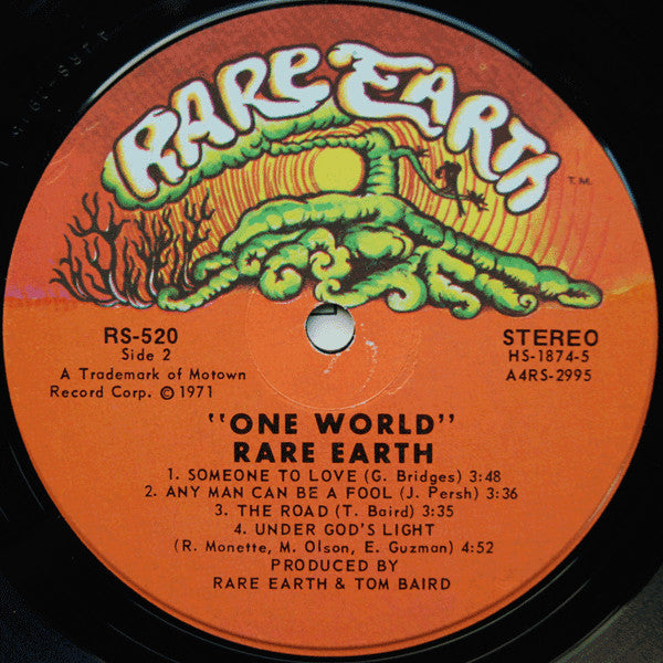 Rare Earth : One World (LP, Album, Ind)