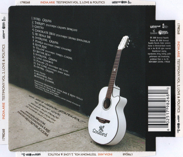 India.Arie : Testimony: Vol. 2, Love & Politics (CD, Album, Sup)