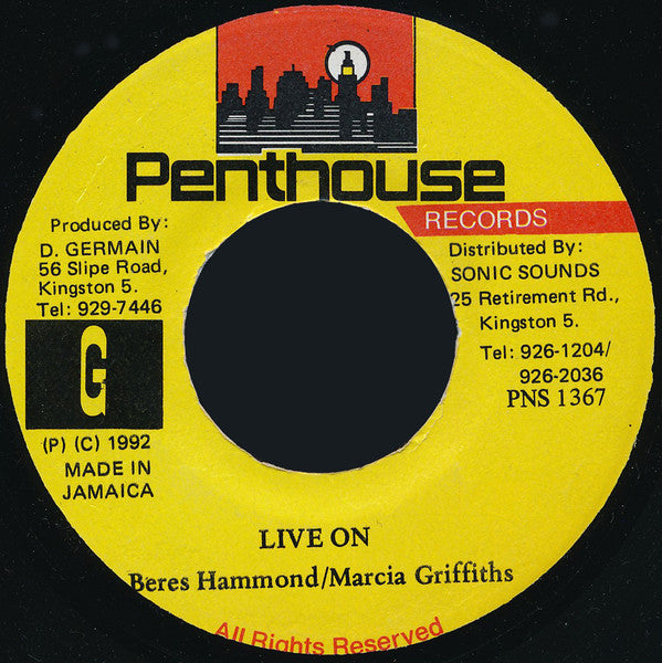 Beres Hammond & Marcia Griffiths : Live On (7")