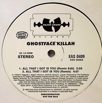 Ghostface Killah : All That I Got Is You (Remix) (12", Promo)