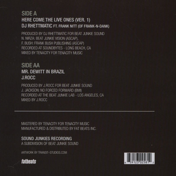 J Rocc & Rhettmatic : The Beat Junkies 45 Series Volume 1 (7", Single, Whi)