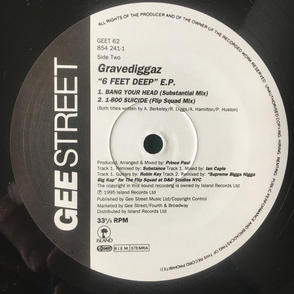 Gravediggaz : 6 Feet Deep E.P. (Record 1) (12")