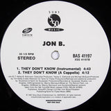 Jon B : They Don't Know (12", Promo)