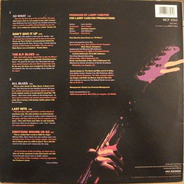 Larry Carlton : Last Nite (LP, Album)