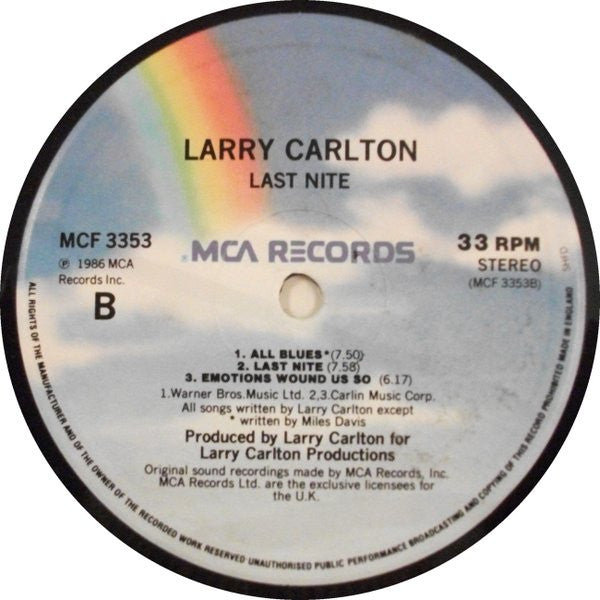 Larry Carlton : Last Nite (LP, Album)