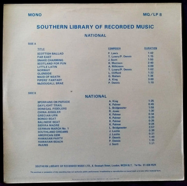 The Westway Studio Orchestra : National (LP, Mono)