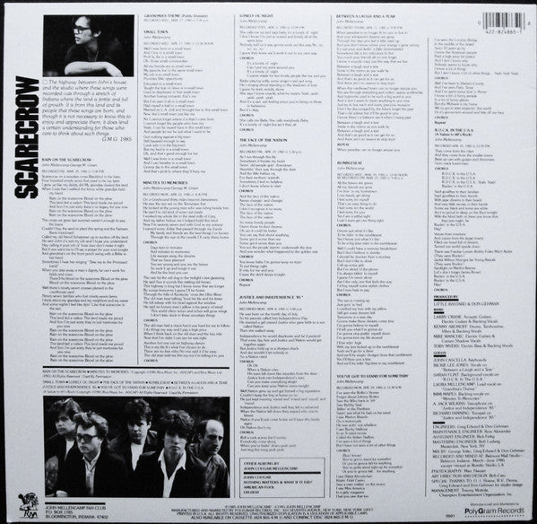 John Cougar Mellencamp : Scarecrow (LP, Album, 72 )