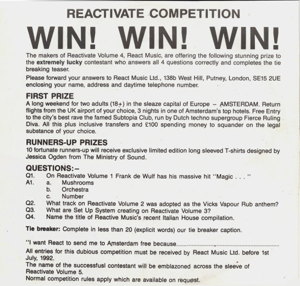 Various : Reactivate Vol 4 - Technovation (LP, Comp)