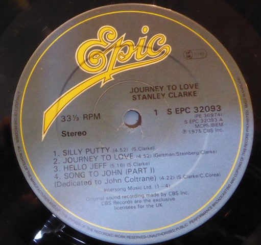Stanley Clarke : Journey To Love (LP, Album, RE)