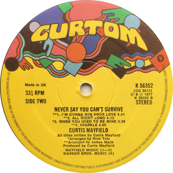 Curtis Mayfield : Never Say You Can't Survive (LP, Album)