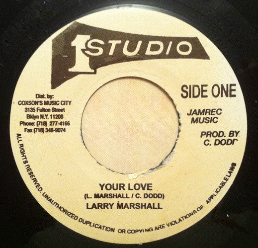 Larry Marshall : Your Love (7", RE)