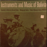 Various : Instruments And Music Of Bolivia (LP, Comp)