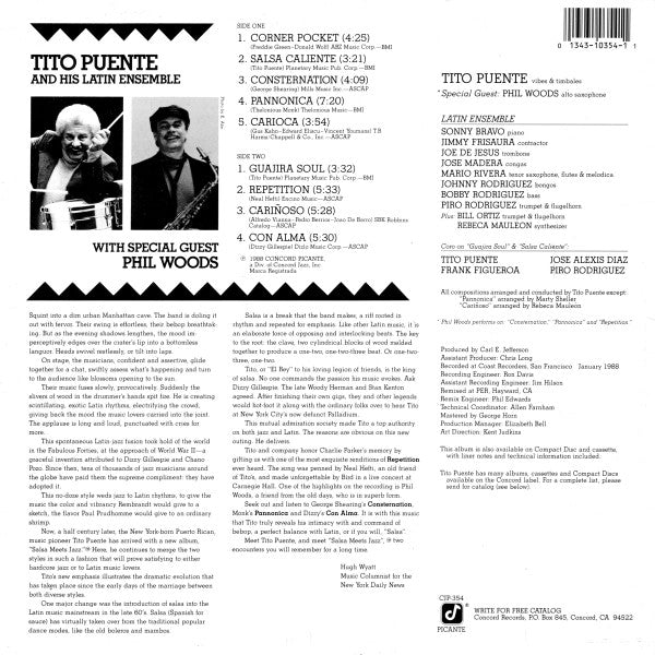 Tito Puente & His Latin Ensemble With Special Guest Phil Woods : Salsa Meets Jazz (LP, Album)