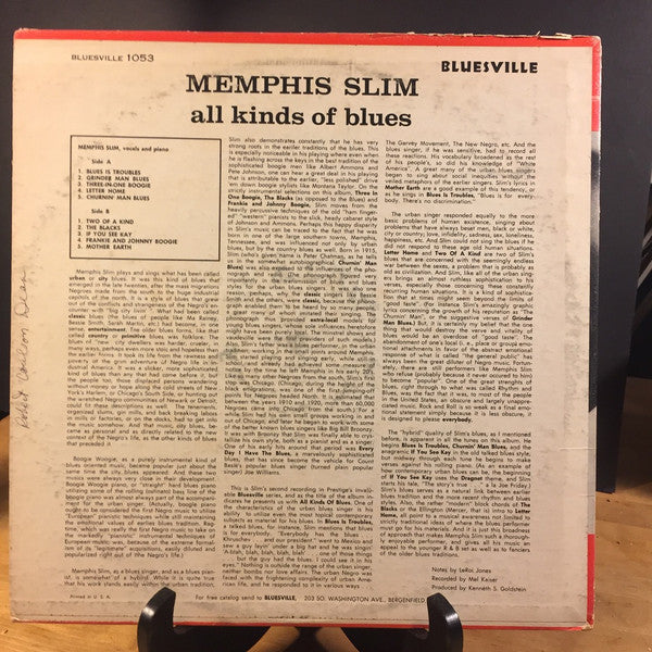 Memphis Slim : All Kinds Of Blues (LP, Album, Mono)