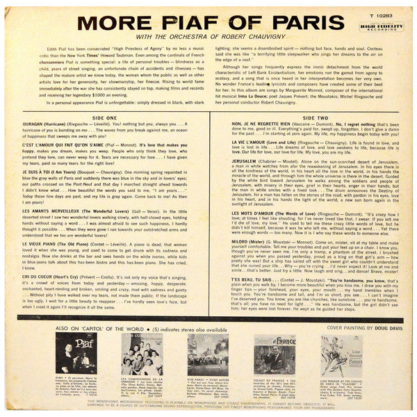 Edith Piaf : More Piaf Of Paris (LP, Mono, RE)