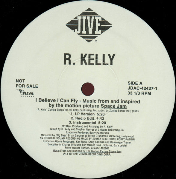 R. Kelly : I Believe I Can Fly (12", Promo)