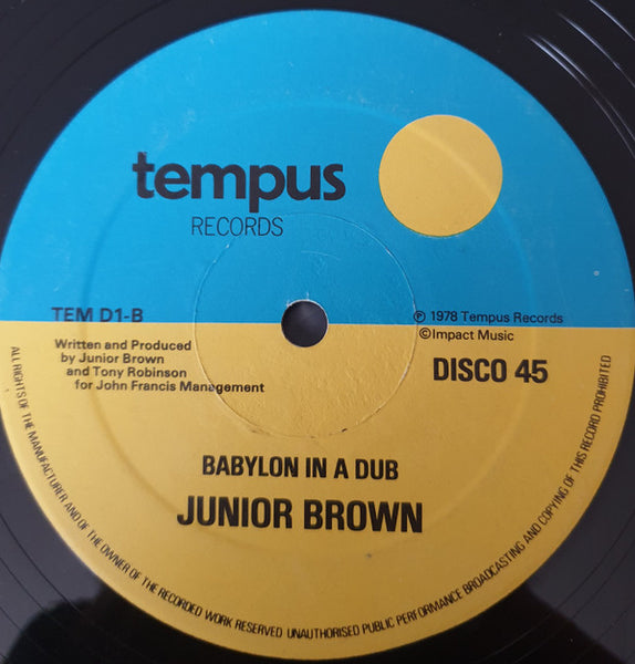 Junior Brown With Ranking Ruebin* : Jah Find Babylon Guilty (12")
