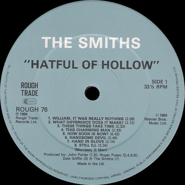The Smiths : Hatful Of Hollow (LP, Album, Comp, Ast)