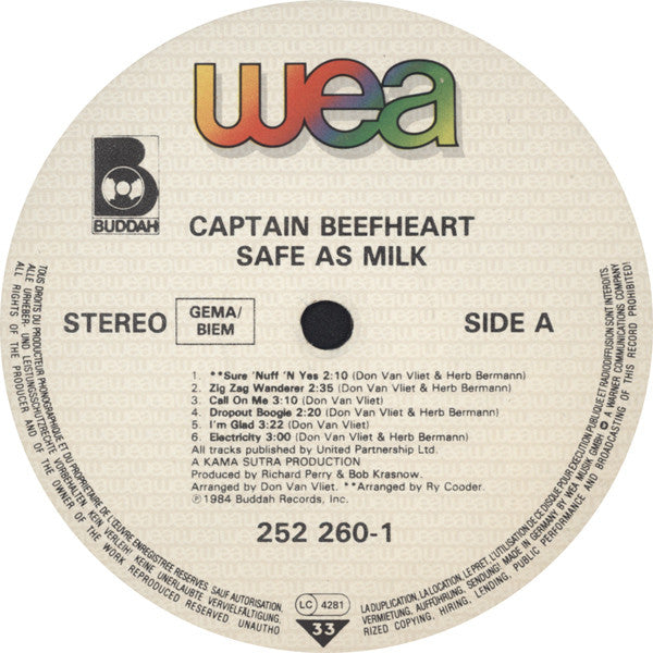 Captain Beefheart And His Magic Band* : Safe As Milk (LP, Album, RE)