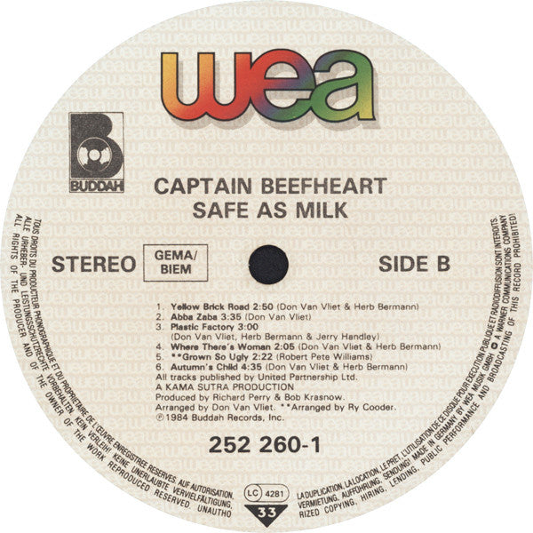 Captain Beefheart And His Magic Band* : Safe As Milk (LP, Album, RE)
