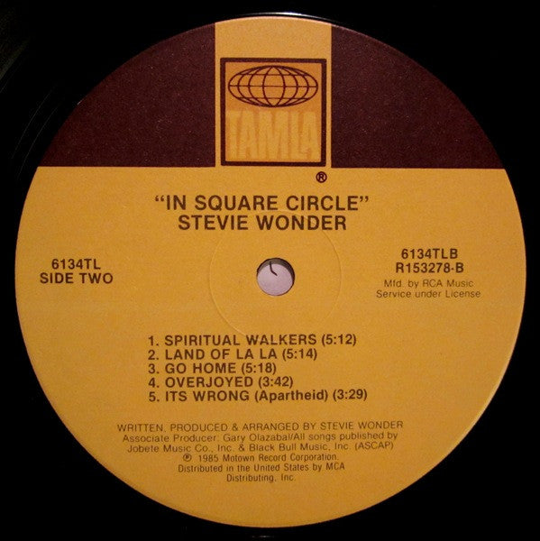 Stevie Wonder : In Square Circle (LP, Album, Club, RCA)