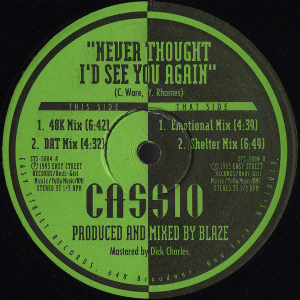 Cassio Ware : Never Thought I'd See You Again (12")