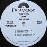 Cream (2) : Off The Top (LP, Comp, Promo, Off)