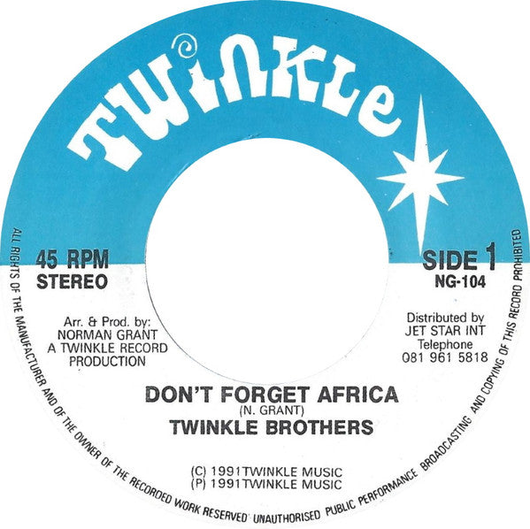Twinkle Brothers : Don't Forget Africa (7", RP)