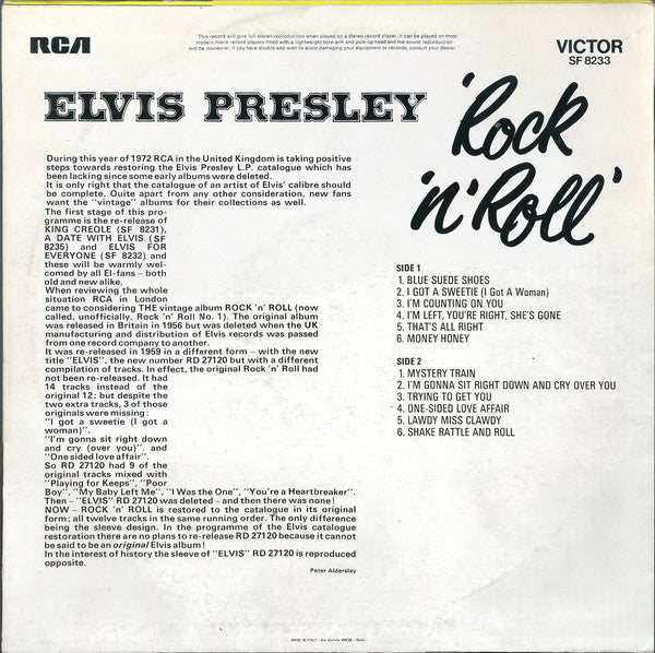 Elvis Presley : Rock 'N' Roll (LP, Album, RE, Tan)