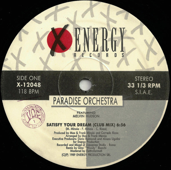 Paradise Orchestra : Satisfy Your Dream (12")