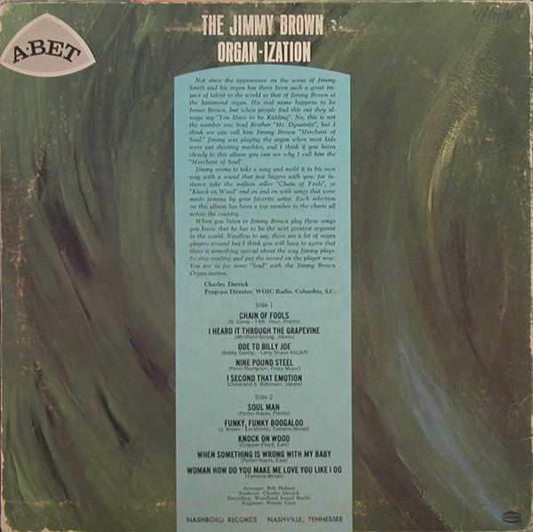 Jimmy Brown (10) : The Jimmy Brown Organ-Ization (LP, Mono)